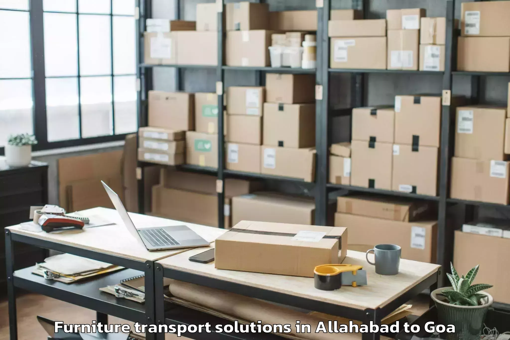 Top Allahabad to Vagator Furniture Transport Solutions Available